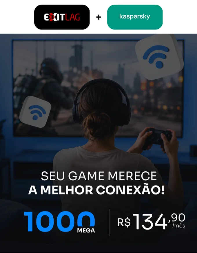 Combo Gamer — 1000 mega com ExitLag por R$ 134,90/mês